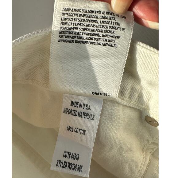 Goldsign Ivory Straight-Leg 100% Cotton Jeans Women’s 29 Button Fly - Picture 9 of 12